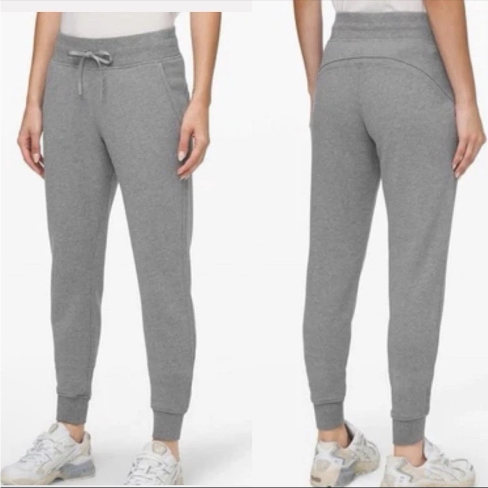 LULULEMON Warm Down Jogger II 28" Heathered Core Medium Grey Pants 6 Cozy Lounge